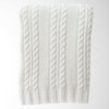 Luna Cable Knit Cotton Pillow and Throw Set: Charcoal