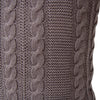 Luna Cable Knit Cotton Pillow and Throw Set: Charcoal