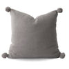 Aria Cotton Seedstitch Pillow and Throw Set with Pompoms: Cream