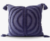 Belle Concentric Circles Tufted Pillow Cover (Navy)