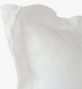 Leah Linen Pillow Cover With Embroidered Edge (White)