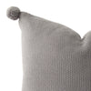 Aria Cotton Seedstitch Pillow and Throw Set with Pompoms: Cream
