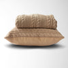 Luna Cable Knit Cotton Pillow and Throw Set: Beige